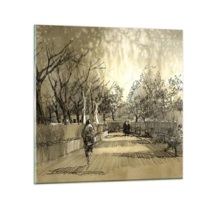 Üveg kép - Egy tollal megállított pillanat - 70x70 cm