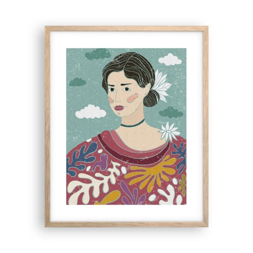 Poszter világos tölgy keretben - Melankóliával a tekintetedben - 40x50 cm