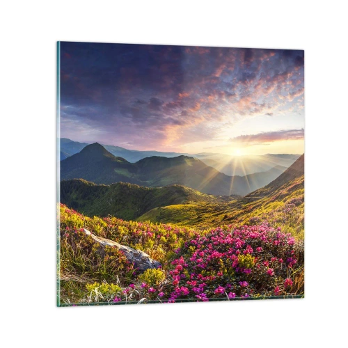 Üveg kép - A Hegyi reggeli frissesség - 60x60 cm