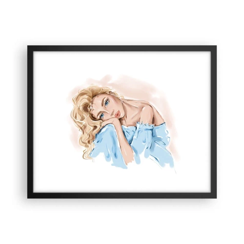 Poszter fehér keretben - Álmodozó a kékben - 50x40 cm
