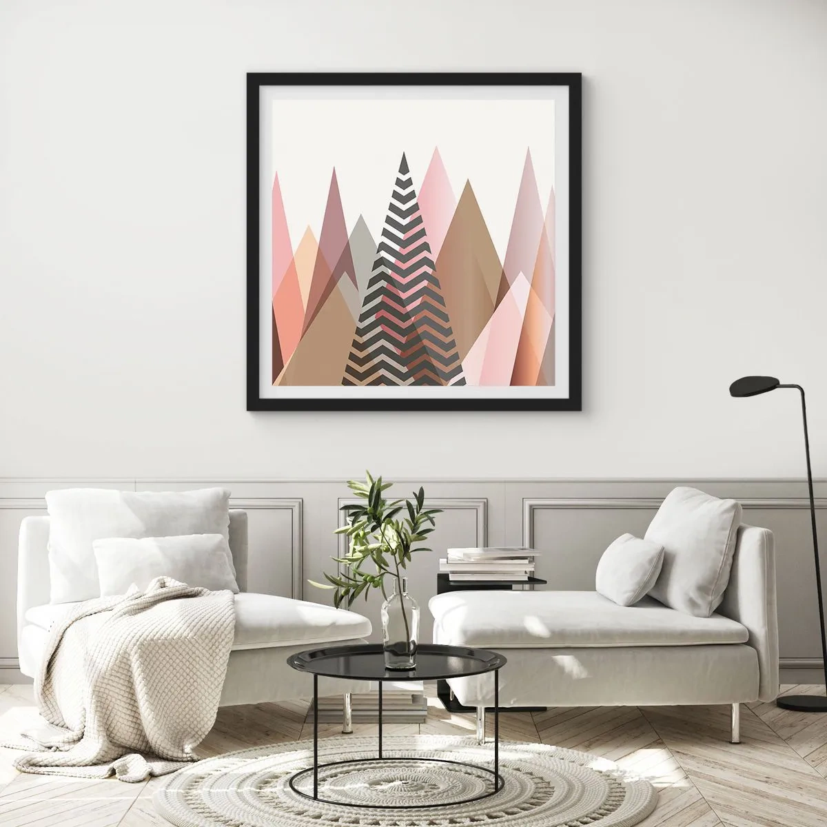 Poszter fehér keretben - Piramis nézet - 60x60 cm