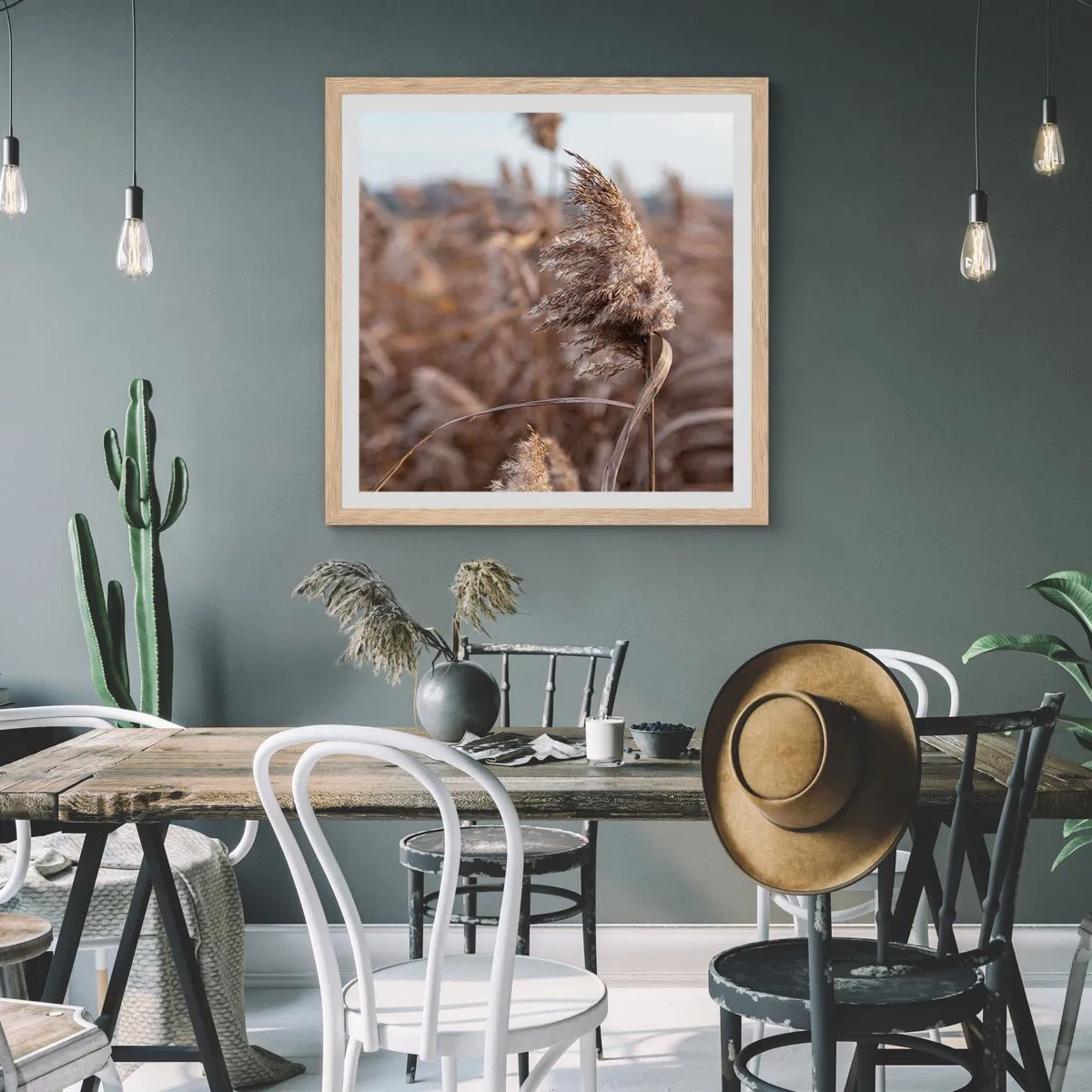 Poszter világos tölgy keretben - Ideje elrepülni a széllel - 40x40 cm