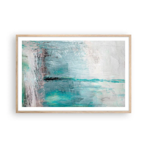 Poszter világos tölgy keretben - Vízszintesen kék színben - 91x61 cm