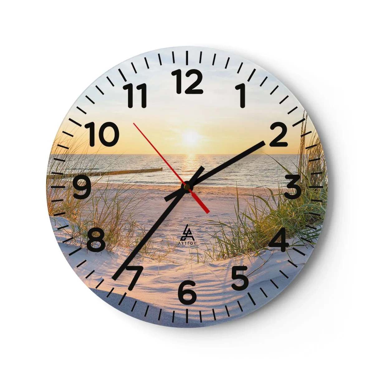 Falióra, Óra - A tenger hangja, a madarak éneke, egy vad tengerpart a fű között... - 40x40 cm