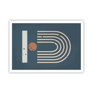 Poszter - Geometria sötétkék háttéren - 100x70 cm