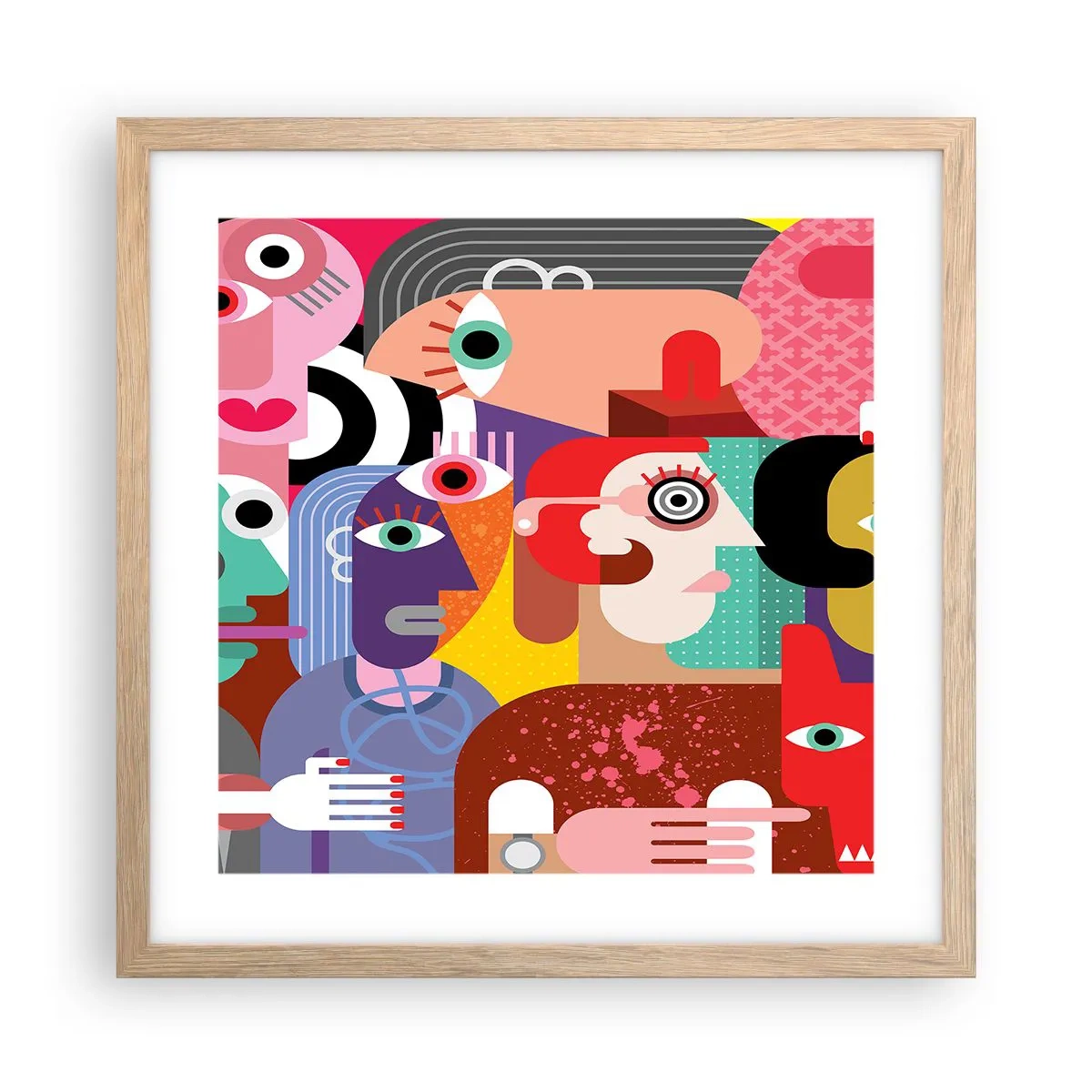 Poszter világos tölgy keretben - Picassó úrtól vagyunk - 40x40 cm