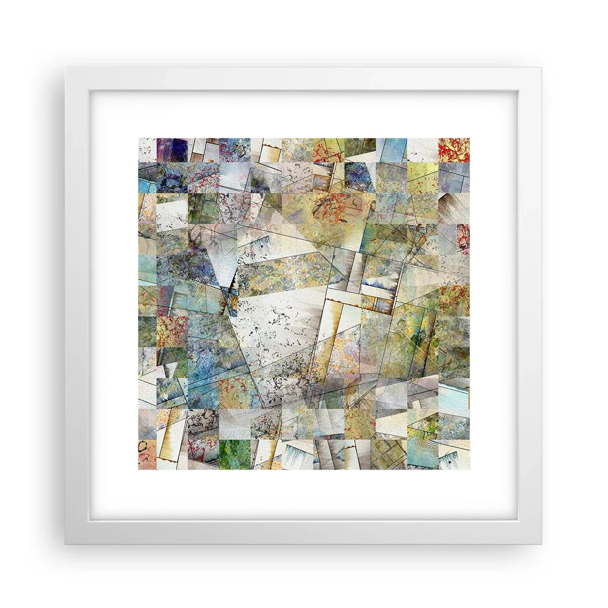 Poszter fekete keretben - Geometrikus átrendeződés - 30x30 cm