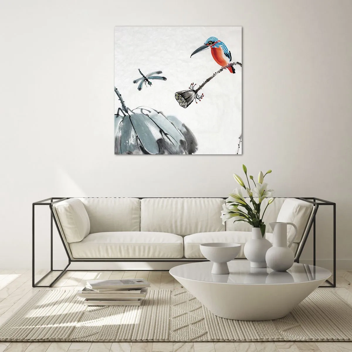 Üveg kép - A rét élete - 40x40 cm