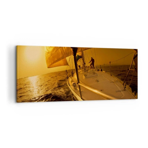 Vászonkép - Arany este egy színes nap után - 100x40 cm