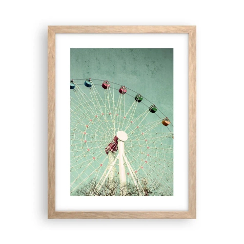 Poszter világos tölgy keretben - Gyere játszani - 30x40 cm