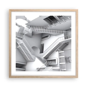 Poszter világos tölgy keretben - A tér paradoxonjai - 50x50 cm