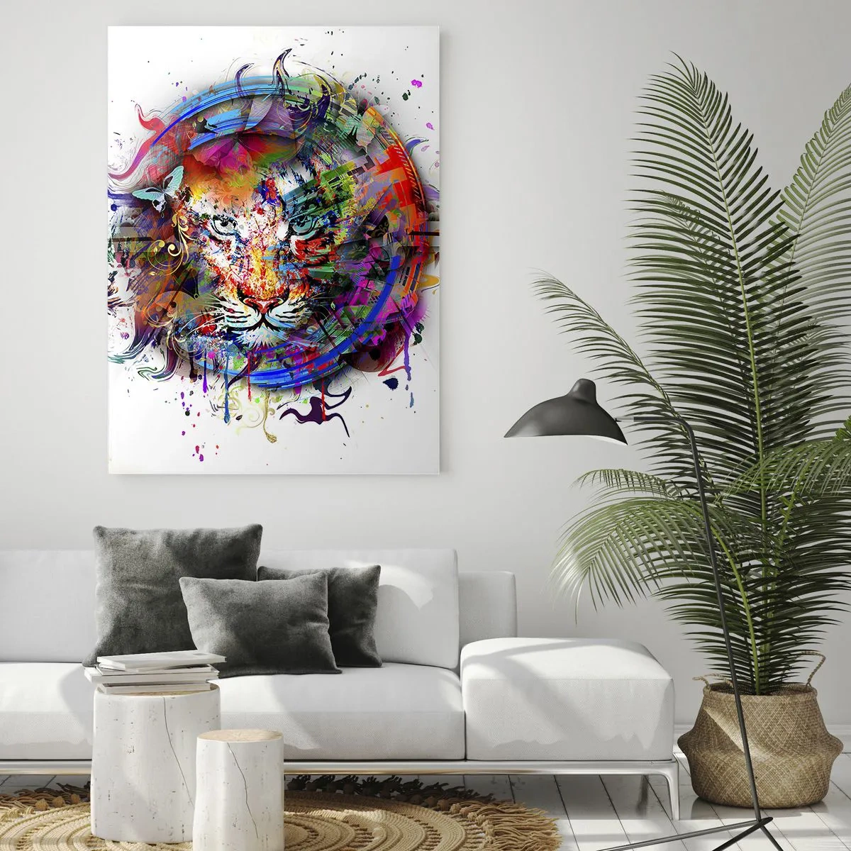 Üveg kép - Szivárványfátyol mögött lapul - 70x100 cm