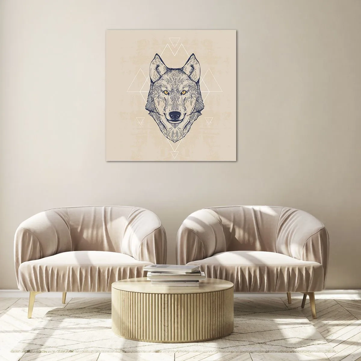 Üveg kép - Átható tekintetű alfa - 70x70 cm