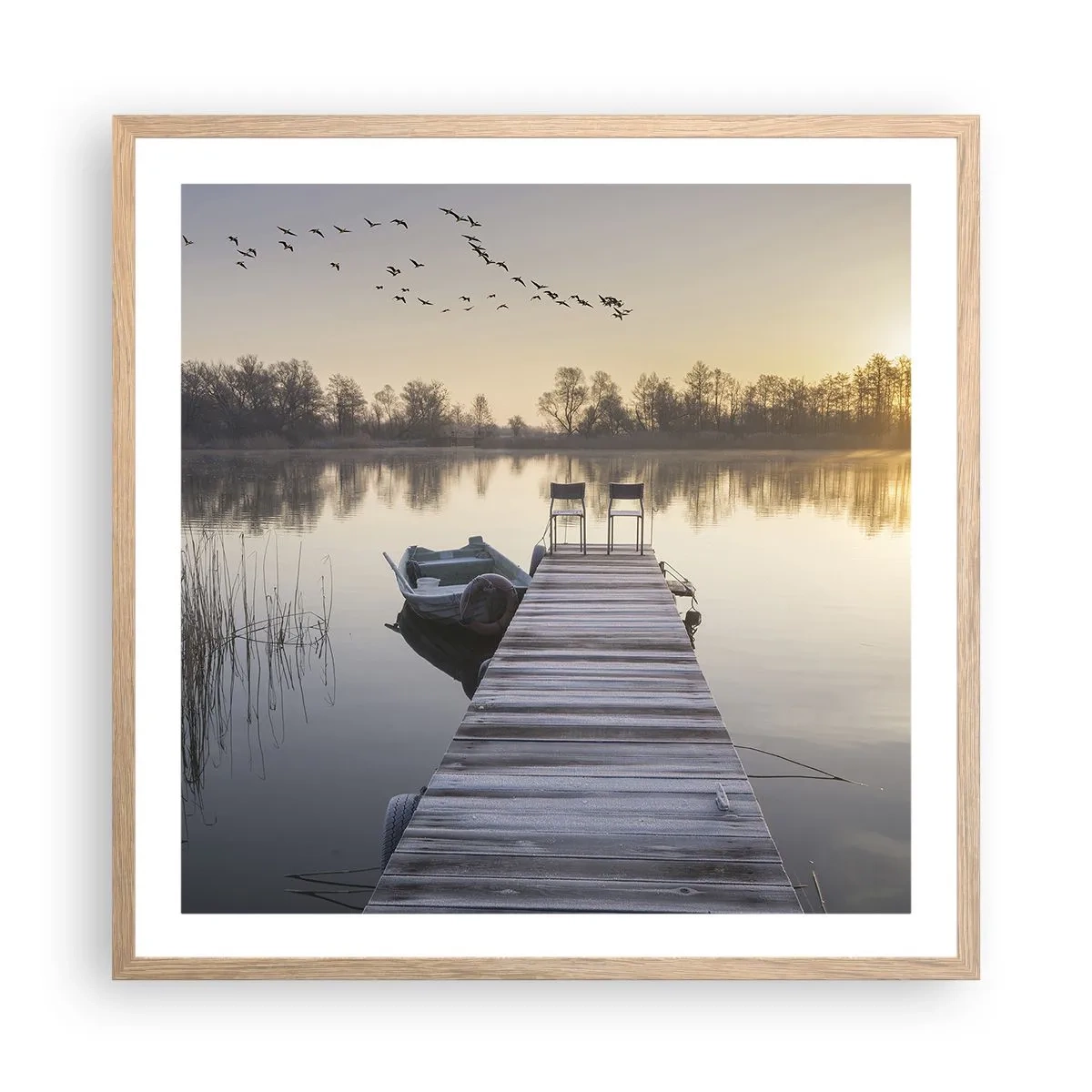 Poszter világos tölgy keretben - Egy kis idő múlva visszajövök - 60x60 cm