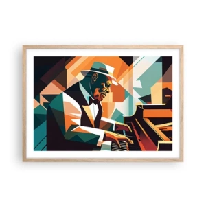 Poszter világos tölgy keretben - Minden, ami jazz - 70x50 cm