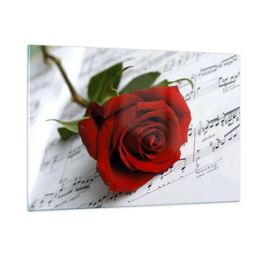 Üveg kép - Érzések zenéje skarlátvörös színben - 120x80 cm