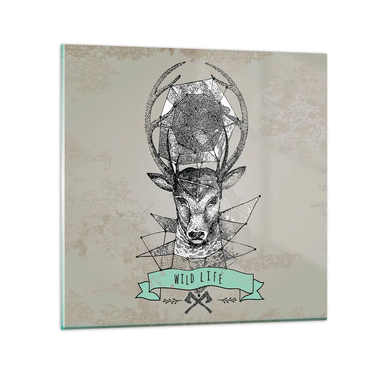 Üveg kép - Szt. Hubertus látomása - 40x40 cm