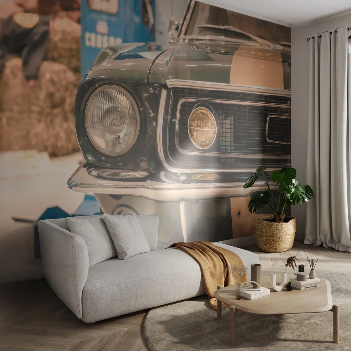 Fotótapéta Premium Sand - Találkozás a legendával - Autó, Autóipari, Old school - 100x70 cm