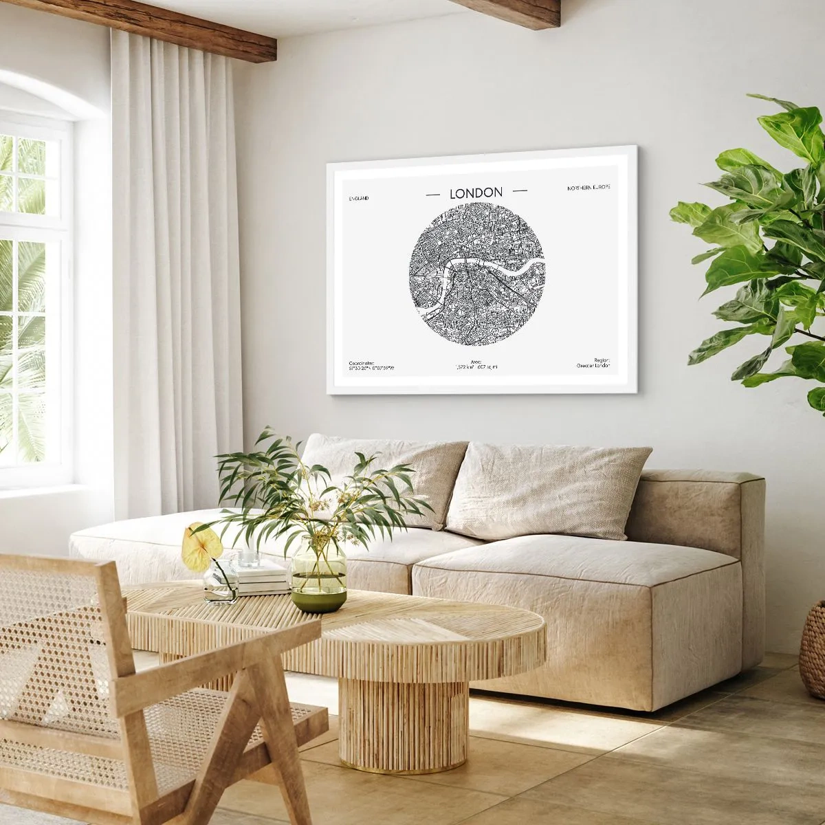 Poszter fekete keretben - London anatómiája - 100x70 cm