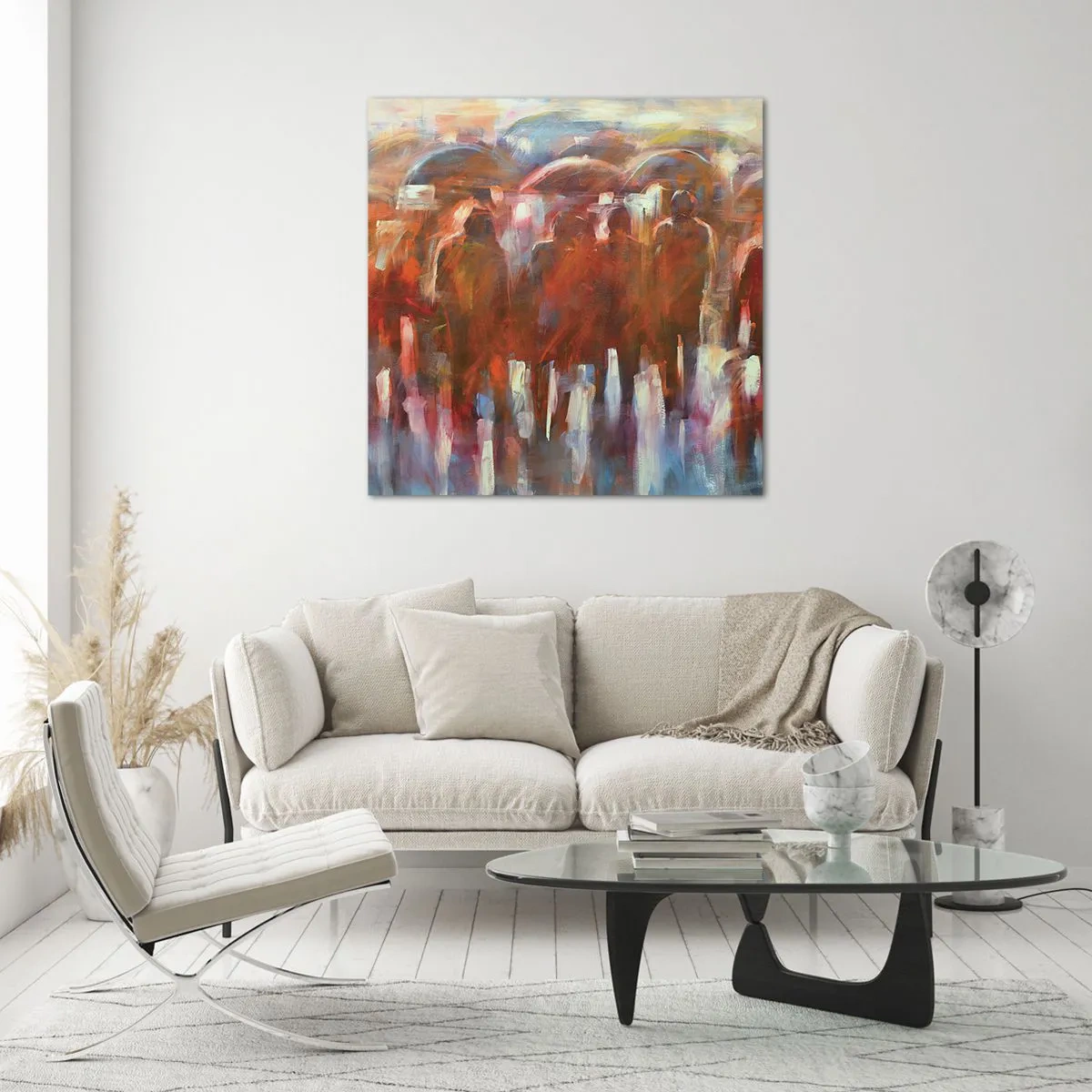 Üveg kép - Egyenlőek esőben és ködben - 70x70 cm