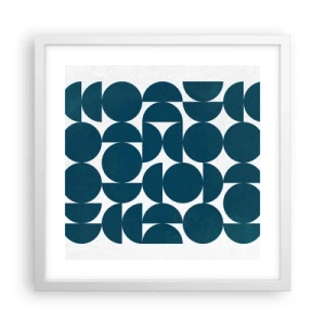 Poszter fekete keretben - Körök és félkörök - 40x40 cm