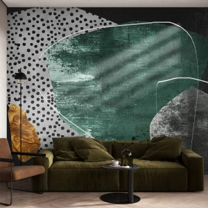 Fotótapéta Premium Canvas - Színes absztrakció aranypehellyel - Absztrakció, Struktúra, Kollázs - 300x210 cm