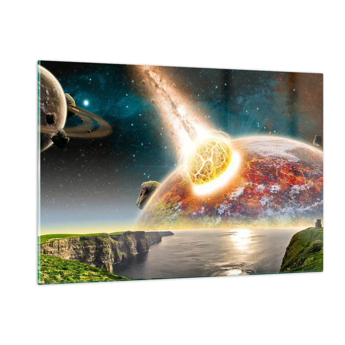 Üveg kép - Kozmikus dráma - 120x80 cm