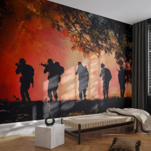 Fotótapéta Premium Canvas - … Mindenki egyért. - Katona, Fegyver, Puska - 150x105 cm