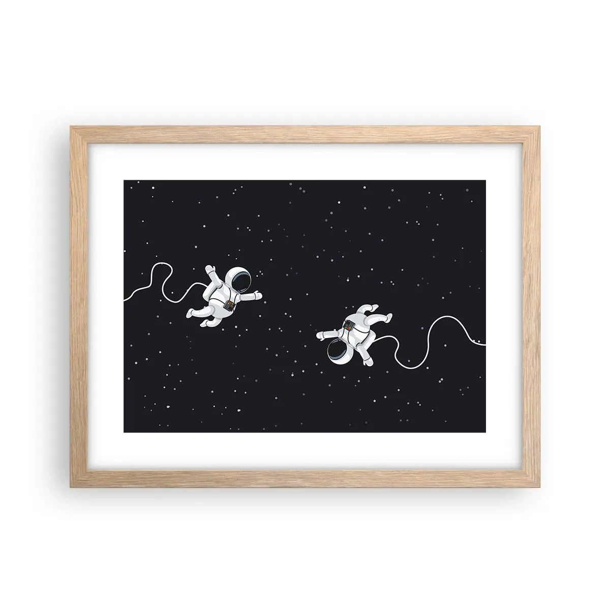 Poszter világos tölgy keretben - Kozmikus tánc - 40x30 cm