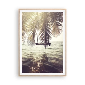 Poszter világos tölgy keretben - Tetszés szerint hintázhat a felhők között - 70x100 cm