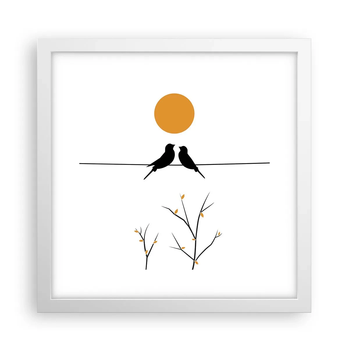 Poszter fekete keretben - Fülemüle este - 30x30 cm