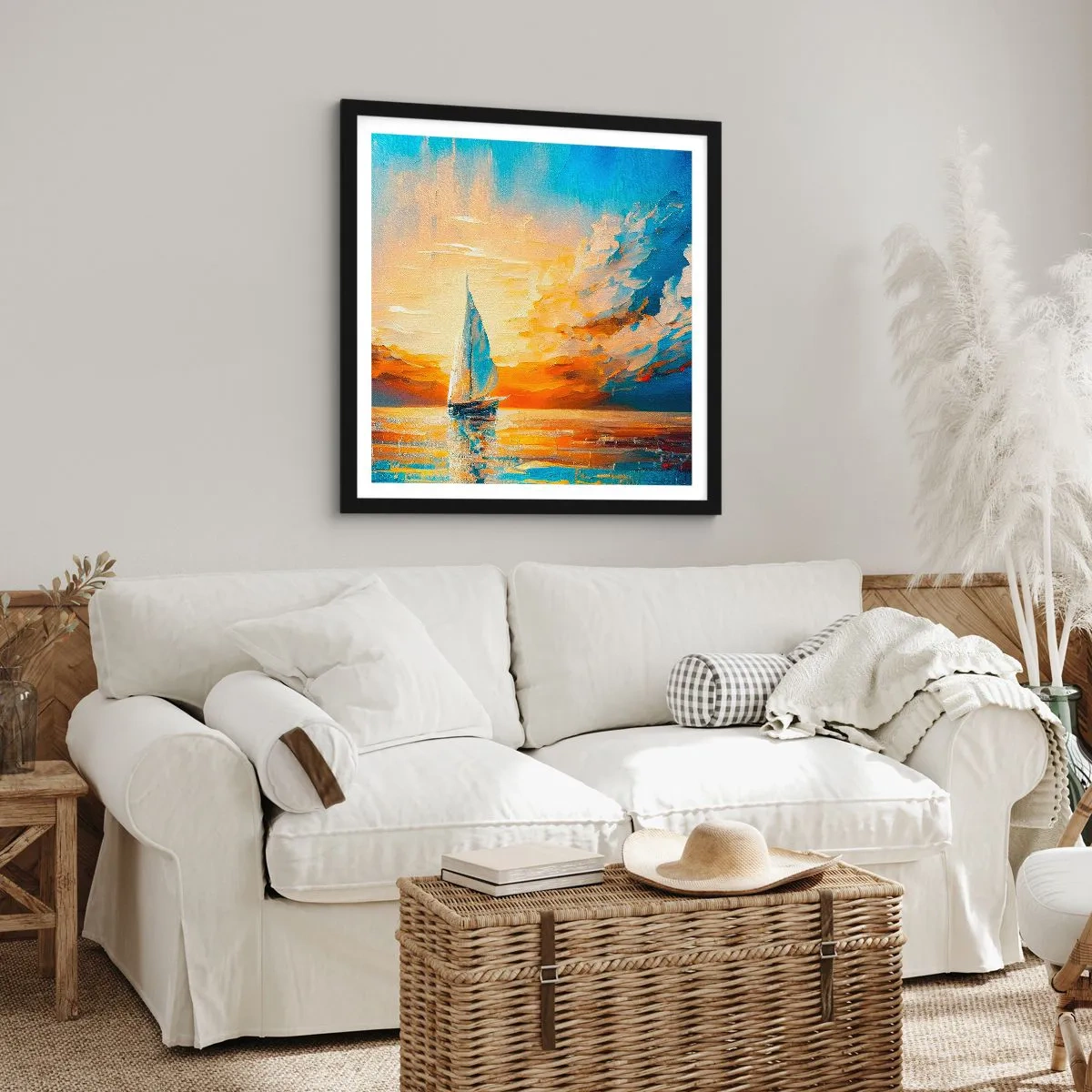 Poszter fehér keretben - Aranyban vitorlázva - 60x60 cm