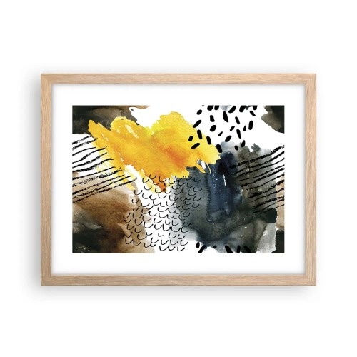 Poszter világos tölgy keretben - Az elemek találkozása - 40x30 cm