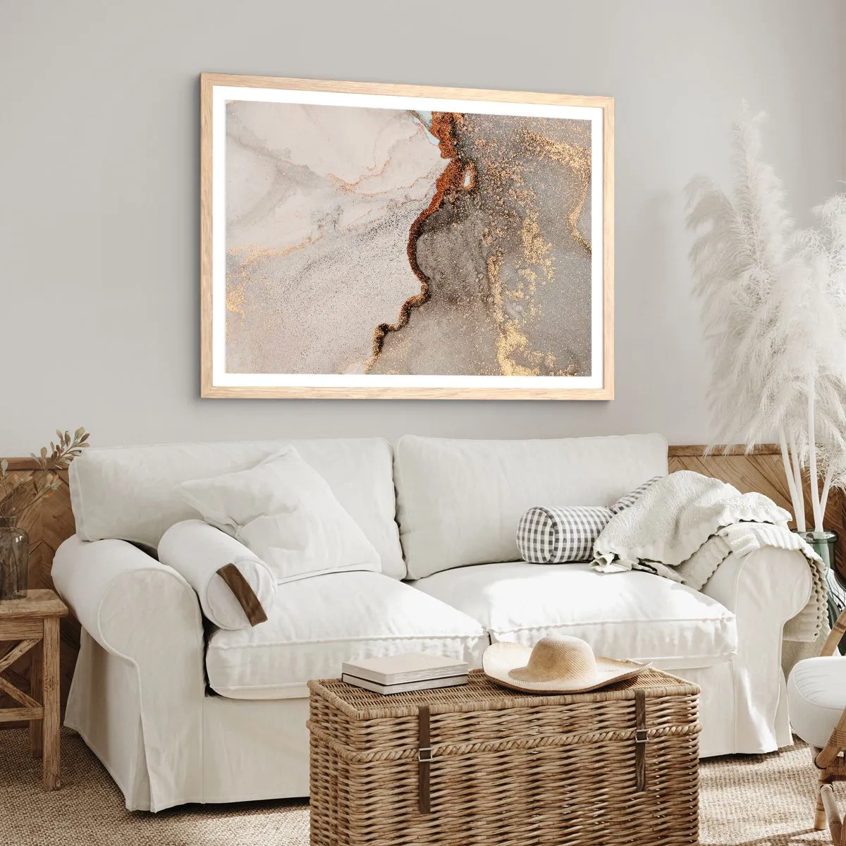 Poszter világos tölgy keretben - A színek határán - 91x61 cm