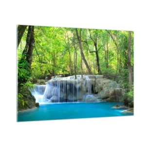 Üveg kép - Türkizbe és zöldbe merülni - 100x70 cm