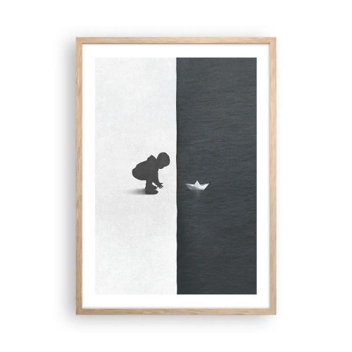 Poszter világos tölgy keretben - Nagy utazás - 50x70 cm