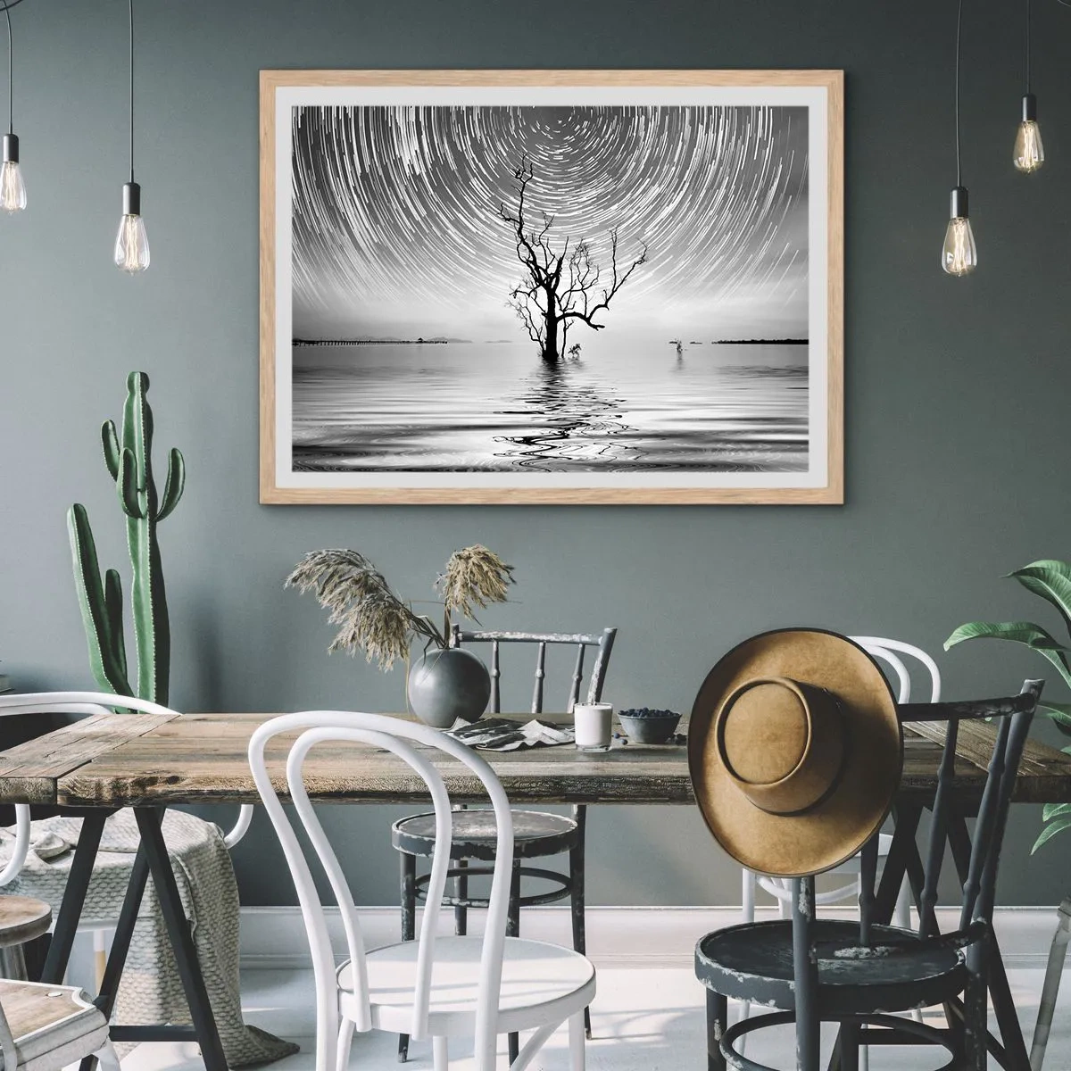 Poszter világos tölgy keretben - A természet szimfóniája - 40x30 cm