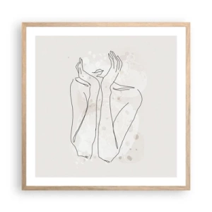 Poszter világos tölgy keretben - Várva-várt pillanat - 60x60 cm