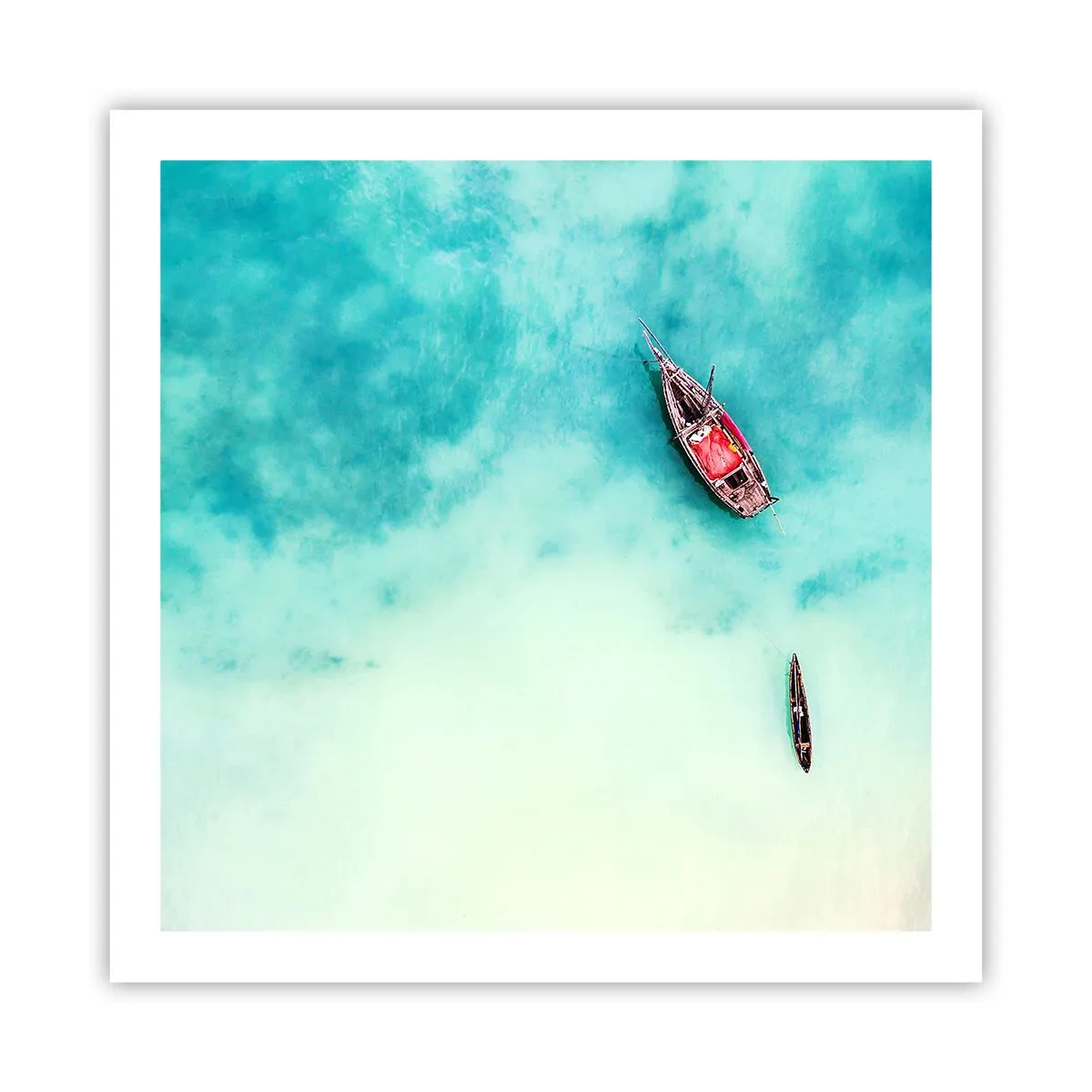 Poszter - A Zanzibár strandjain, amikor sok a víz... - 60x60 cm