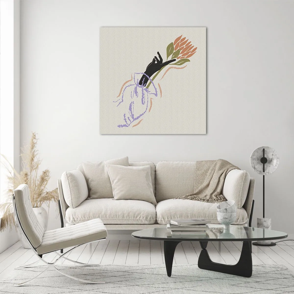 Üveg kép - Egy testvéri érintés - 40x40 cm