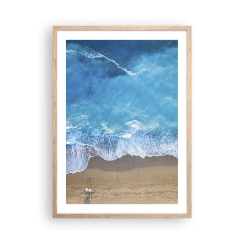 Poszter világos tölgy keretben - A kék ereje - 50x70 cm