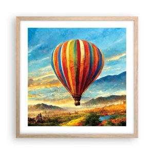 Poszter világos tölgy keretben - A csendben többet látsz - 50x50 cm