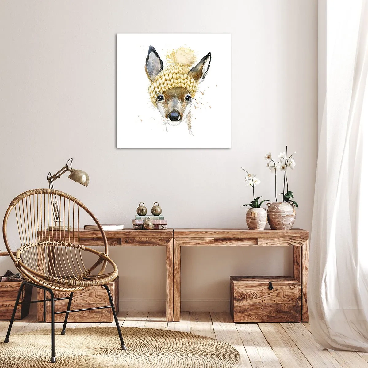 Vászonkép - Télre havas erdőben - 70x70 cm