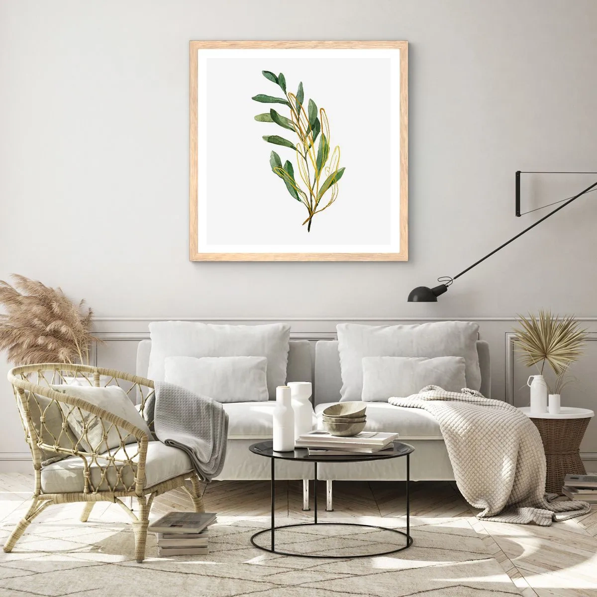 Poszter világos tölgy keretben - Minden, ami jó - 30x30 cm