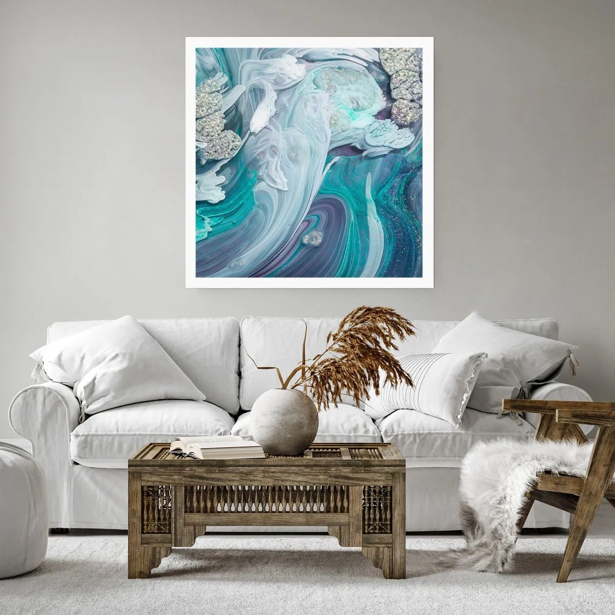 Poszter - Kék áramlatok - 60x60 cm