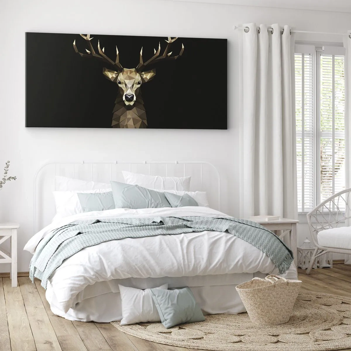 Vászonkép - Kubista szarvas - 120x50 cm