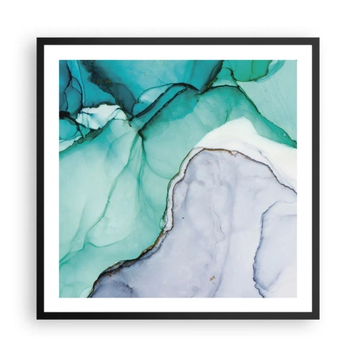 Poszter fehér keretben - Tanulmány türkizben - 60x60 cm