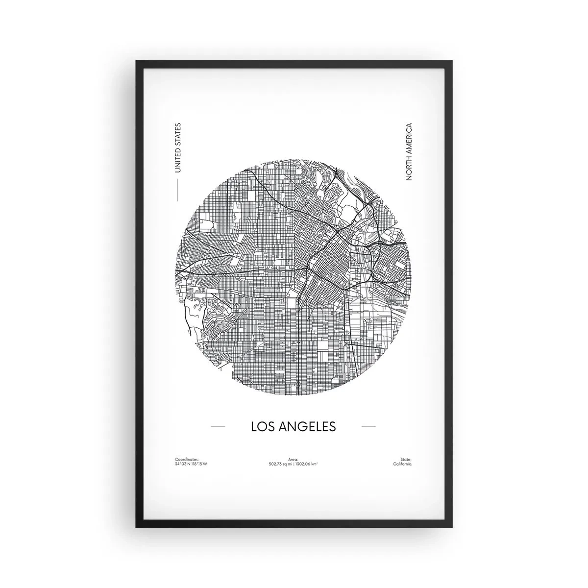 Poszter fehér keretben - Los Angeles anatómiája - 61x91 cm