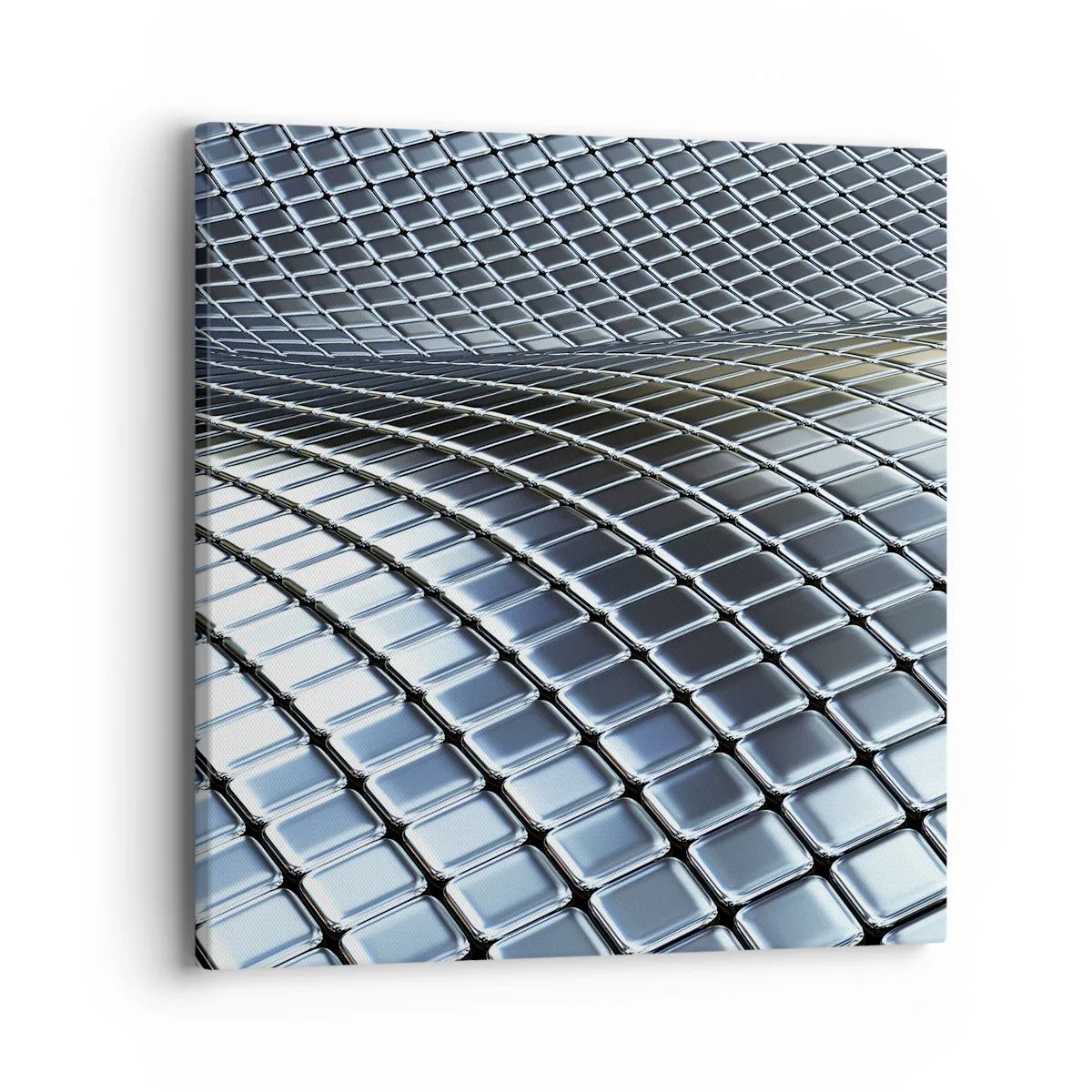 Vászonkép - Fémes ezüst hullám - 40x40 cm