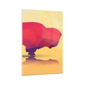 Üveg kép - Az európai bölény amaránt erőssége - 70x100 cm